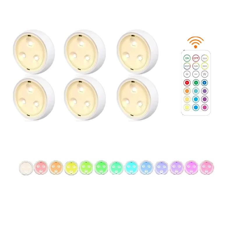 LED light with remote control, 13 color straps battery ceiling wall lamps for bedroom kitchen cabinets, children's room lamps