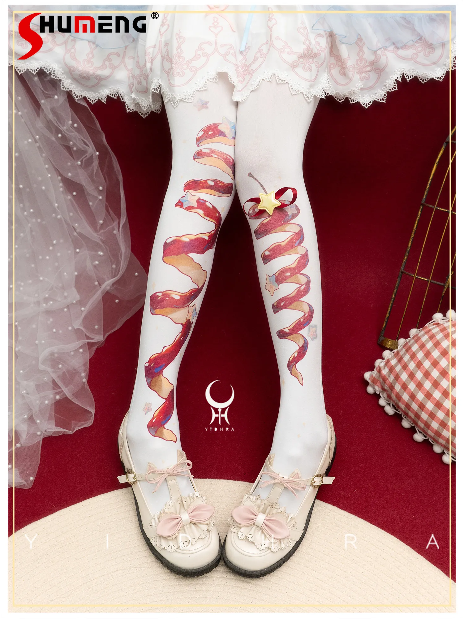 

Original Design Y2k Printed Pantyhose Girls Lolita Long Socks Sweet Fashion Tights Stockings for Women Spring and Autumn 2025