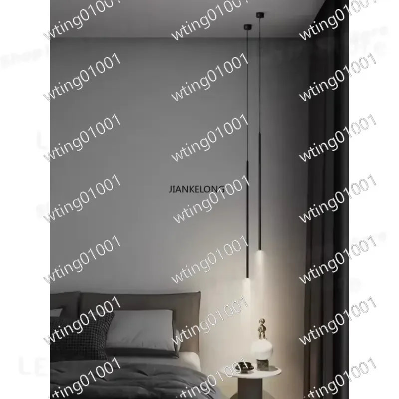 Sleek Linear LED Hanging Lamp for Bedroom Bedside Reading Modern Chandelier for Living Room Bar Coffee Shop Decorative Light