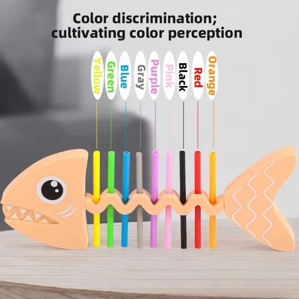 30 Flash Cards Montessori Educational Toys 18 Color Sticks Puzzle Design Color Matching Game Fishbone Structure