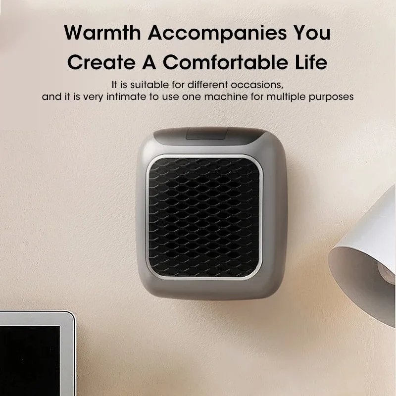 Wall Mounted Electric Heater 400W Mini Hot Air Blower Portable Small Heating Stove with Remote Control for Household Heating - view 2