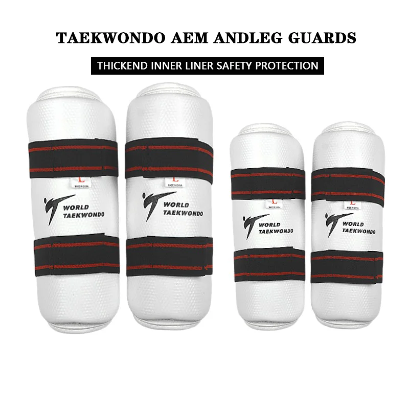 WT Taekwondo Arm and Leg Guards, Karate Martial Arts Fighting Equipment for Adults and Children, Men's Sports Arm and Leg Protec