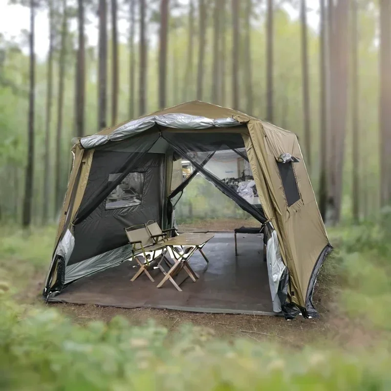 Outdoor fishing, windproof and rainproof, automatic aluminum alloy rod, field living room tent, quick opening, adult clearance