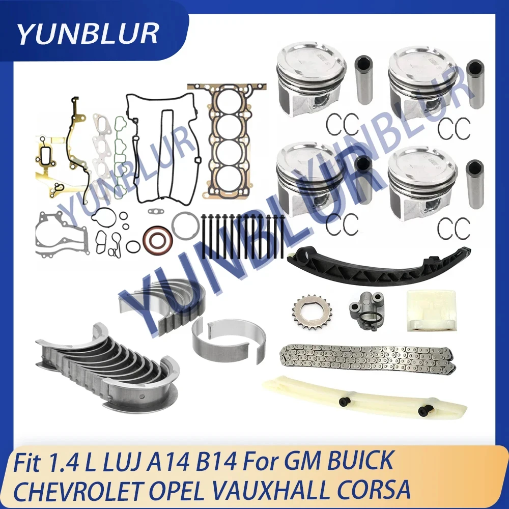 STD Piston Main Con-rod Bearing Gasket Set Timing Chain Kit Fit 1.4 L LUJ A14 B14 For GM BUICK CHEVROLET OPEL VAUXHALL CORSA