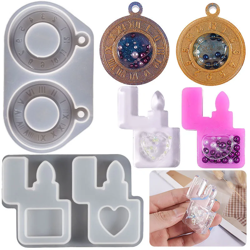 1pc Isqueiro Timepiece Silicone Moldes Jóias Mold UV Epoxy Resin Mold Chaveiro Pingente Artesanato DIY Fazendo Jóias Ferramenta Mold