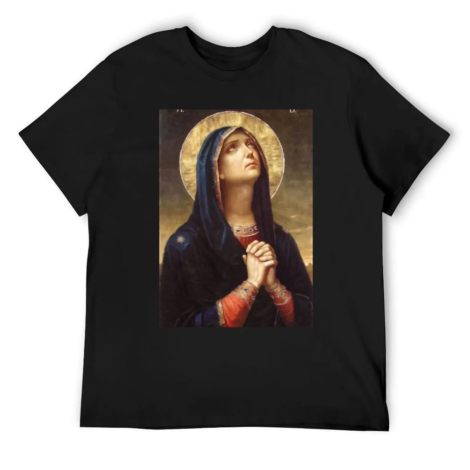 

Our Lady of Sorrows Virgin Mary Mater Dolorosa Catholic Art T-Shirt anime t shirts Short sleeve tee baggy shirts t shirts men