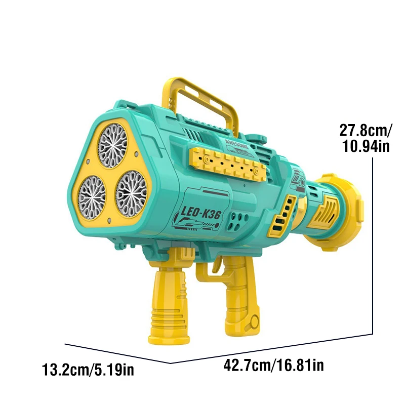 36 Hole Rocket Space Bubble Gun Soap Bubbles Machine Electric Automatic Guns Wedding Outdoor Games Party Toys for Boys Girls