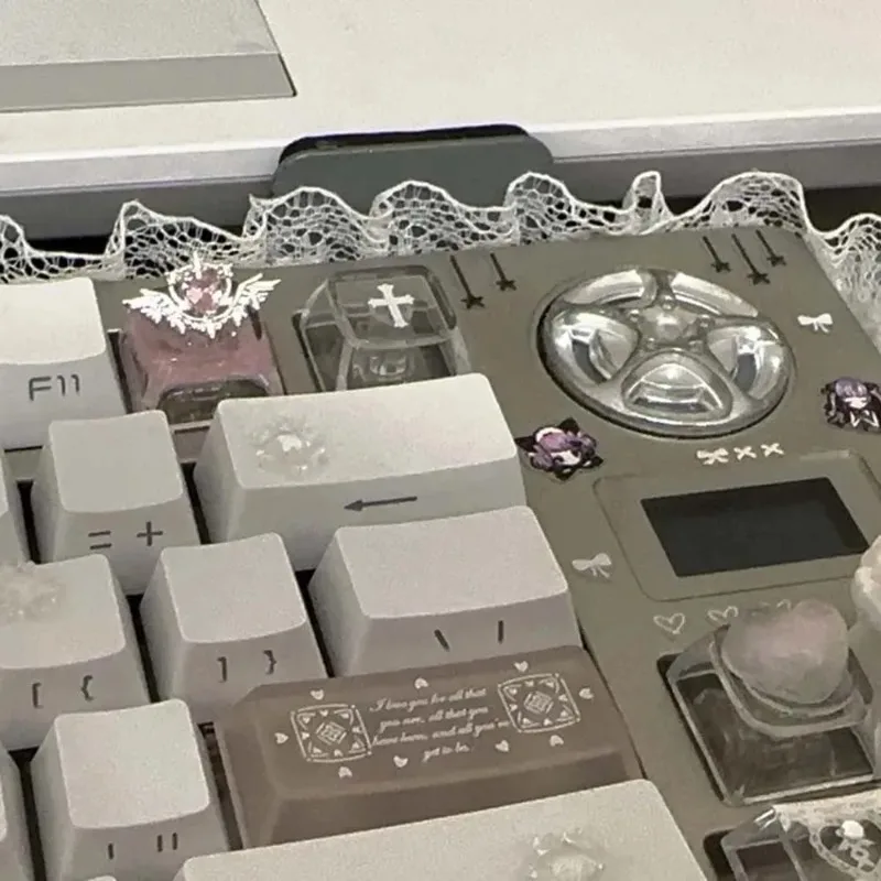 New Cute Diamond Heart Artisan Keycap Standard Cross Axis Custom Mechanical Keyboard Decor Collectible Gift For Gamers Friends