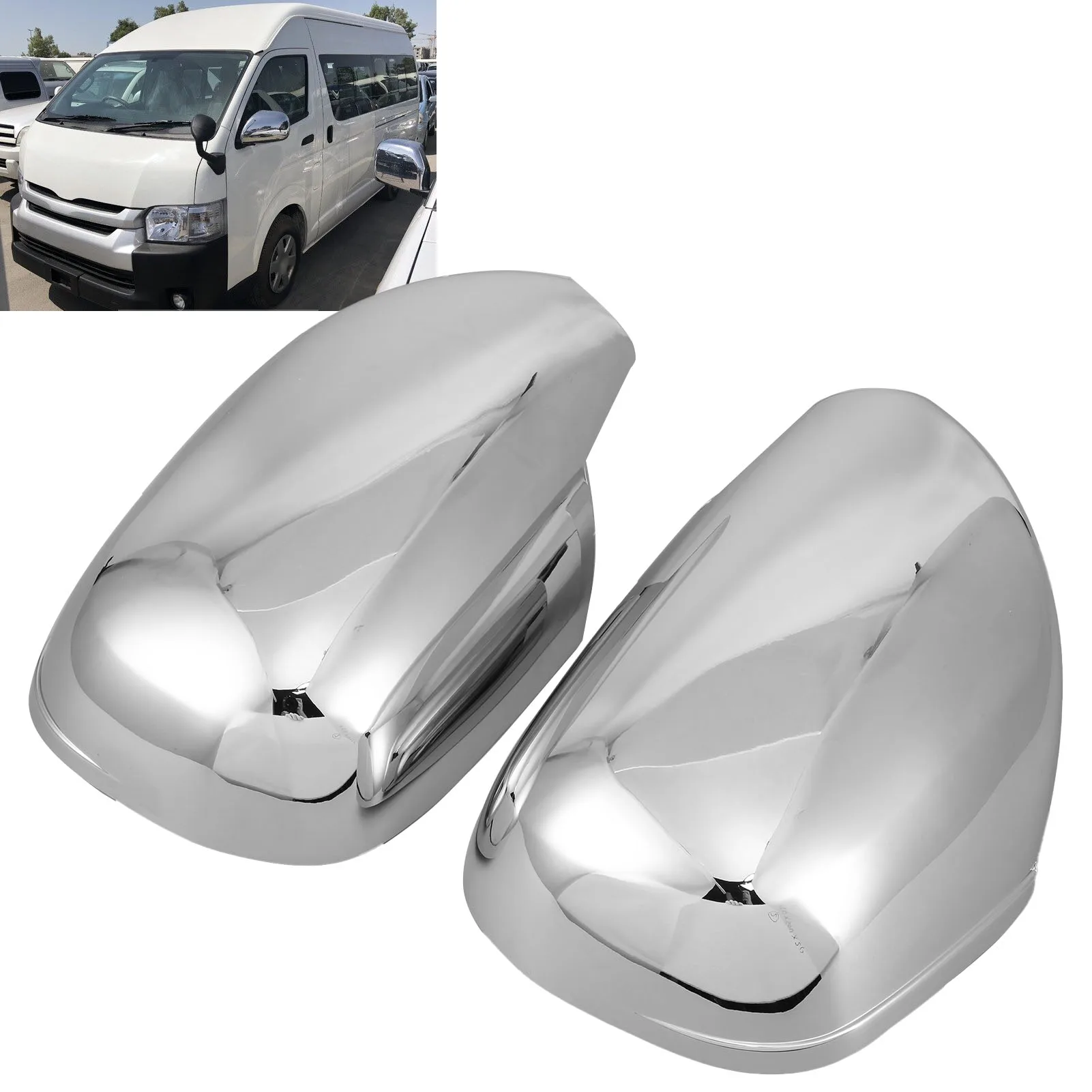 

Rearview Mirror Cover 2pcs Rearview Side Mirror Cover Cap ABS Chrome Plated Fit for 4Runner/ FJ120/ Surf/Hiace