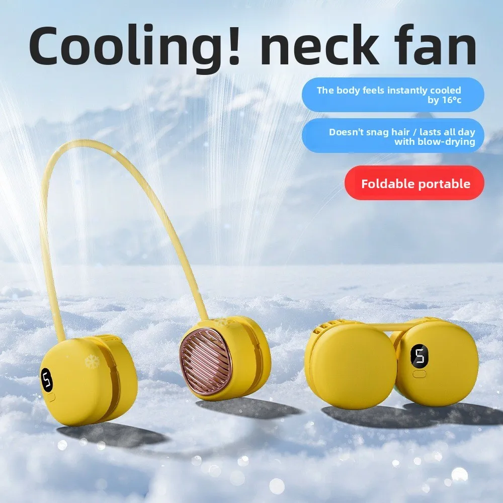 Upgraded L21 Bladeless Neck Fan, Silent USB Rechargeable Portable Cooler with 5 Speed Settings for Outdoor Sports