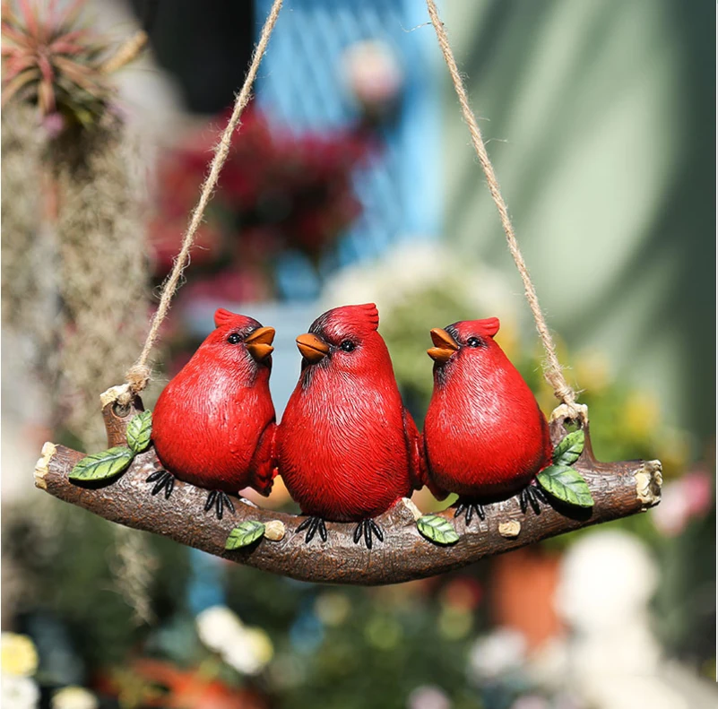 

Outdoor Simulation Animal Swing Bird Resin Pendant Ornaments Garden Courtyard Park Figurines Crafts Landscape Layout Decoration