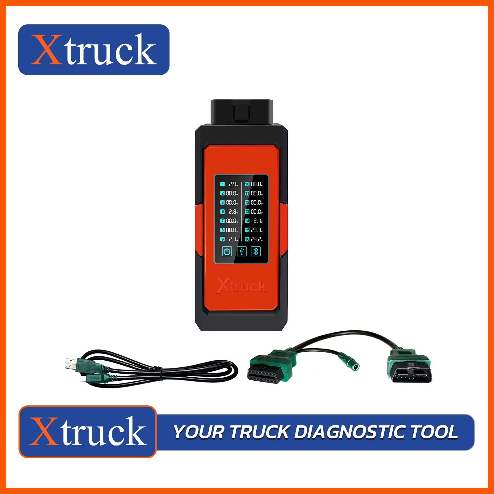 

Xtruck X005 Plus Сверхмощный сканер OBD2 для грузовиков с поддержкой теста на регенерацию Dpf 8 тестовых режимов OBDII для FAWDE, SINOTRUK