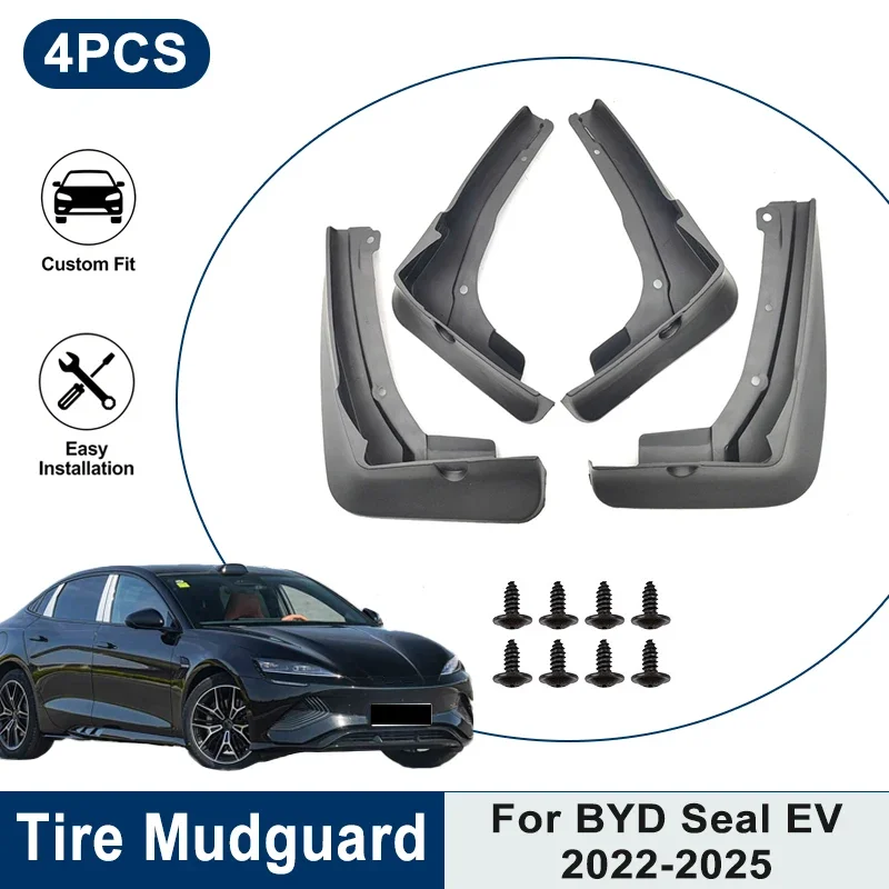 

Waterproof Anti-Splash Car Mudguards 4PCS For BYD Seal EV 2022-2025 Fender Mud Flaps Auto Exterior Protection Accessories