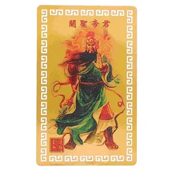Metal Buddha Card Chinese Amulet Feng Shui Wealth Cards Protection Card Figurines Home Decor Prosperity Fortune