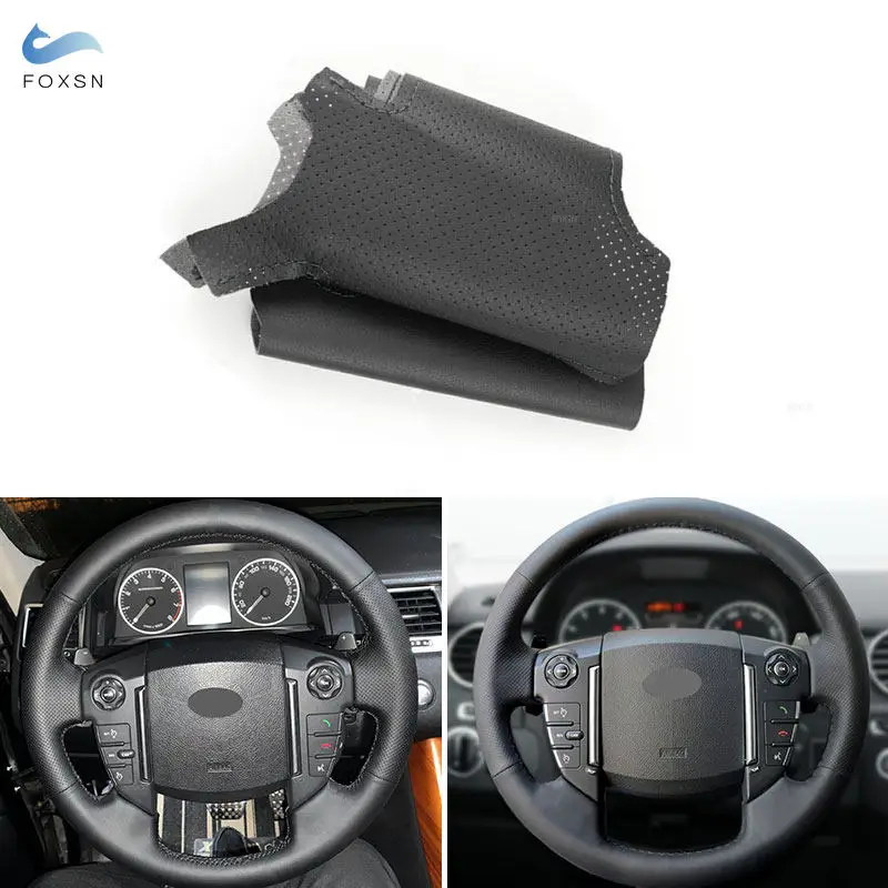 

Для Land Rover Discoverer 3 4 Freelander 2 2013-2015 Range Rover Sport Edition 2010-2013 автомобильный чехол на руль кожаная отделка