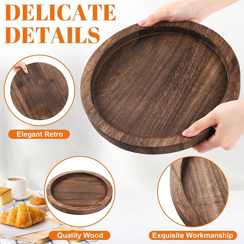 Decorative Wooden Tray Coffee Tray Multi-purpose Small Tray Farmhouse Kitchen Countertop Candle Holder Home Decor CTP002