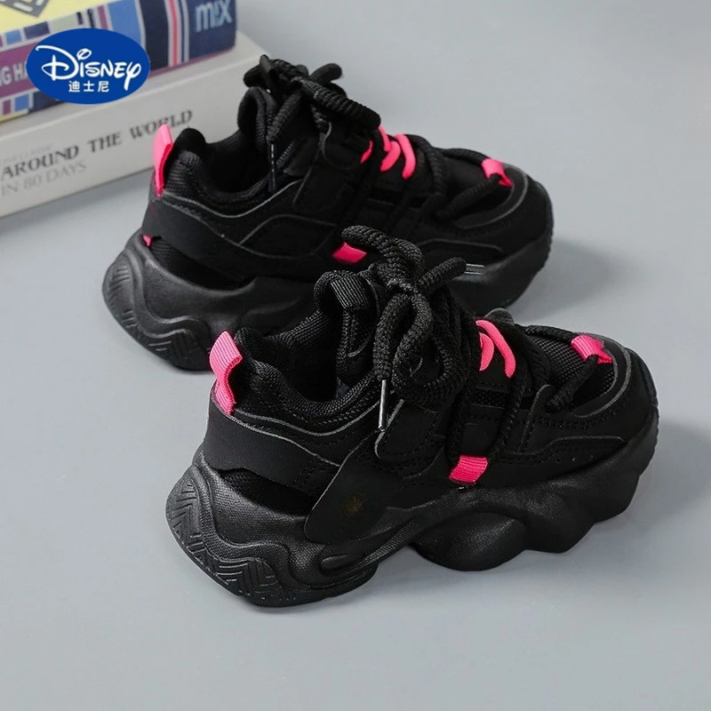 أحذية ديزني للبنات 2025 مكتنزة | أحذية منصة سوداء للأطفال الكبار، أحذية جري رياضية للمدرسة والملابس الكاجوال #3