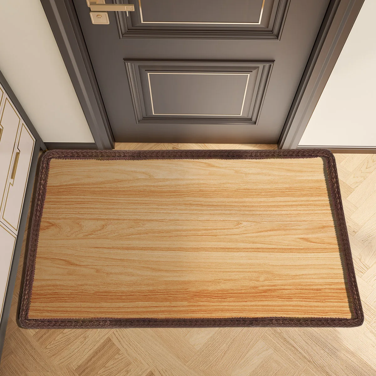 Wooden Design Door Mat Outside Entrance Doormat Welcome Outdoor Indoor Room Area Rugs Anti-slip Hallway Carpet Washable