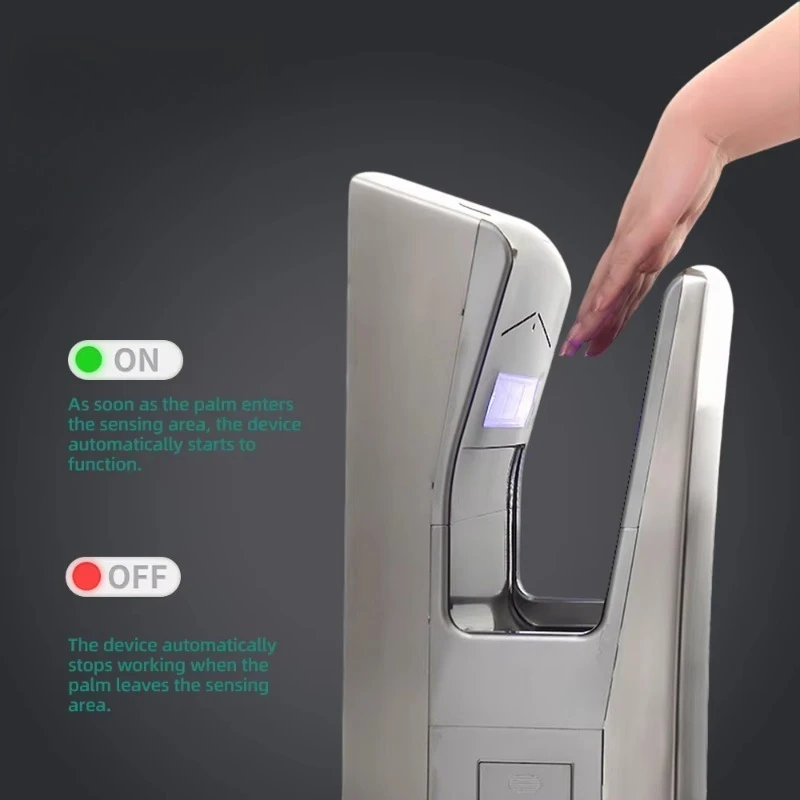 Powerful Hand Dryer Infrared High Speed Automatic Jet Hand Dryer Commercial SS Hand Dryers with HEPA Filtered