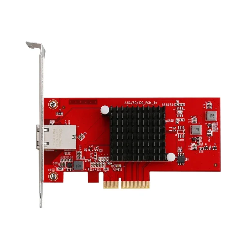 PCI-Express x4 to single port 10G/5G/2.5G/1000M/ RJ45 Lan Adapter Ethernet gigabit nic network card 10000M AQUANTIA AQC107 Chip