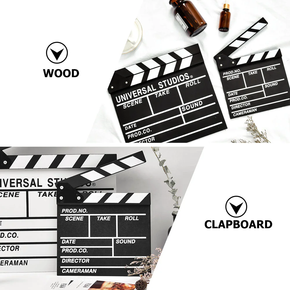 1pc preto clapper board foto adereços filme de madeira clapboard filme clapboard