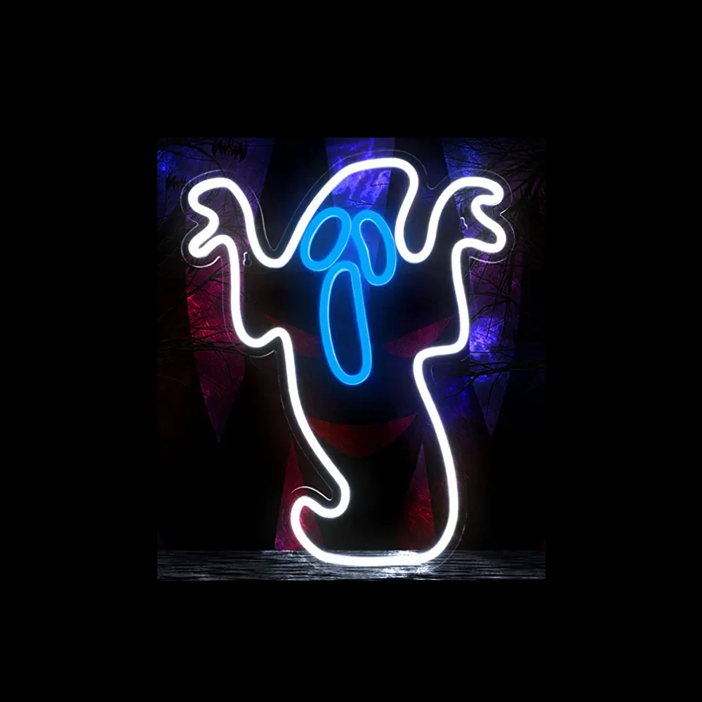 

Halloween Ghost Custom Handmade Lamp Real Glass Tube Store Home Party Bar Decor Display Neon Sign Light Boy Gift 8"X14"