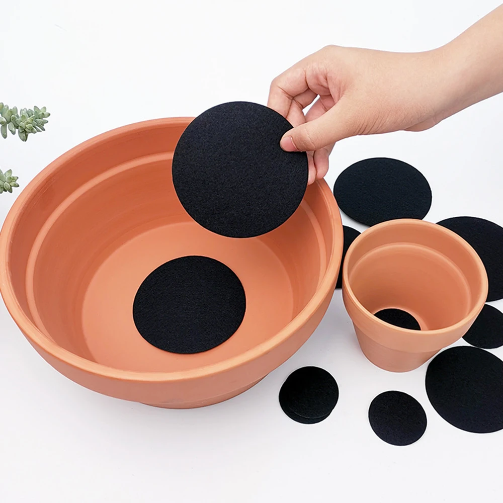 Plant Pot Hole Pads, 50pcs Plant Pot Hole Pads, Flower Shape Bonsai Pot Bottom Drainage Gasket Breathable Water Permeable Mats