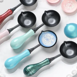 Melting Wax Anti Stick Spoon Firepaint Seal Heating Wax Particle Tool ABS/Wooden Handle Furnace Tool Accessories Stamp Tools