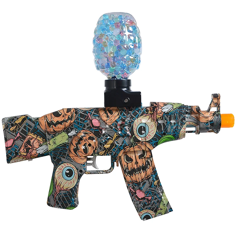 WENGOU szybki elektryczny pistolet na bomby wodnej AK47 Halloween kolorowy schemat dziecięcy strzelanie na świeżym powietrzu treningowy pistolet zabawkowy