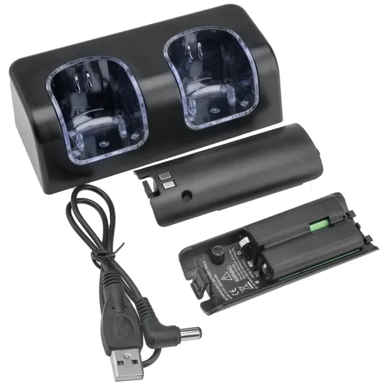 

2-in-1 Charging Station Dock Stand +2800mAh Rechargeable Battery for Wii Gamepad Remote Controller Charger Dock Station