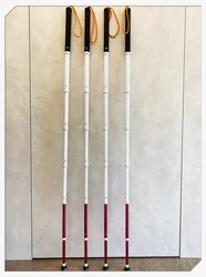 1pc White Cane Titanium Alloy Telescopic Crutch Retractable Walking Stick for the Blind Visual Impaired Personal Defense Cane