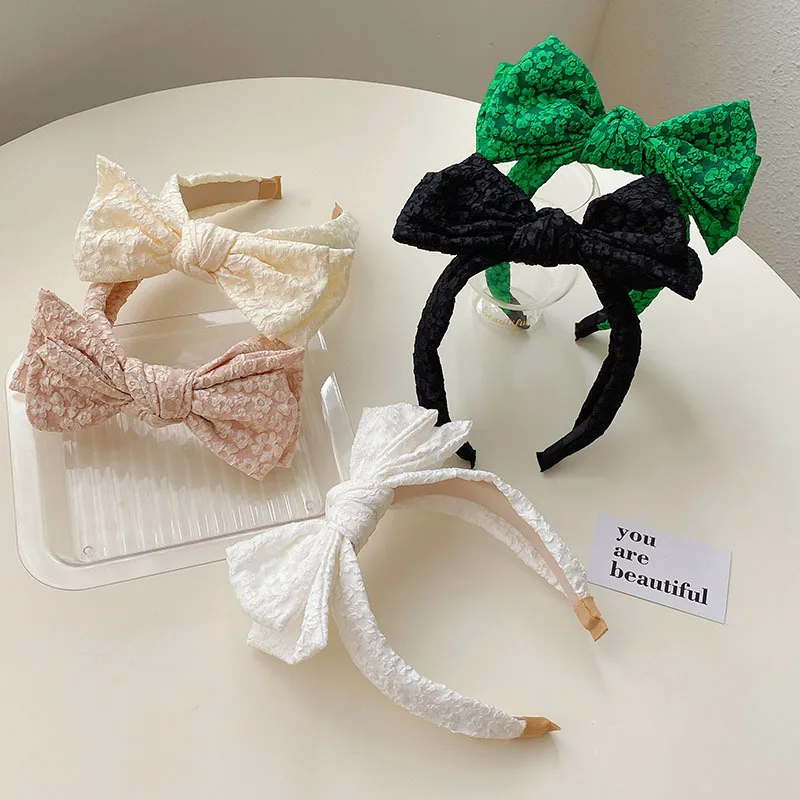 3-D Flowers Bow Headband for Women New Hair Ornament Big and Double Bows Knotted Hairband Solid Wholesale Hair Acccessories