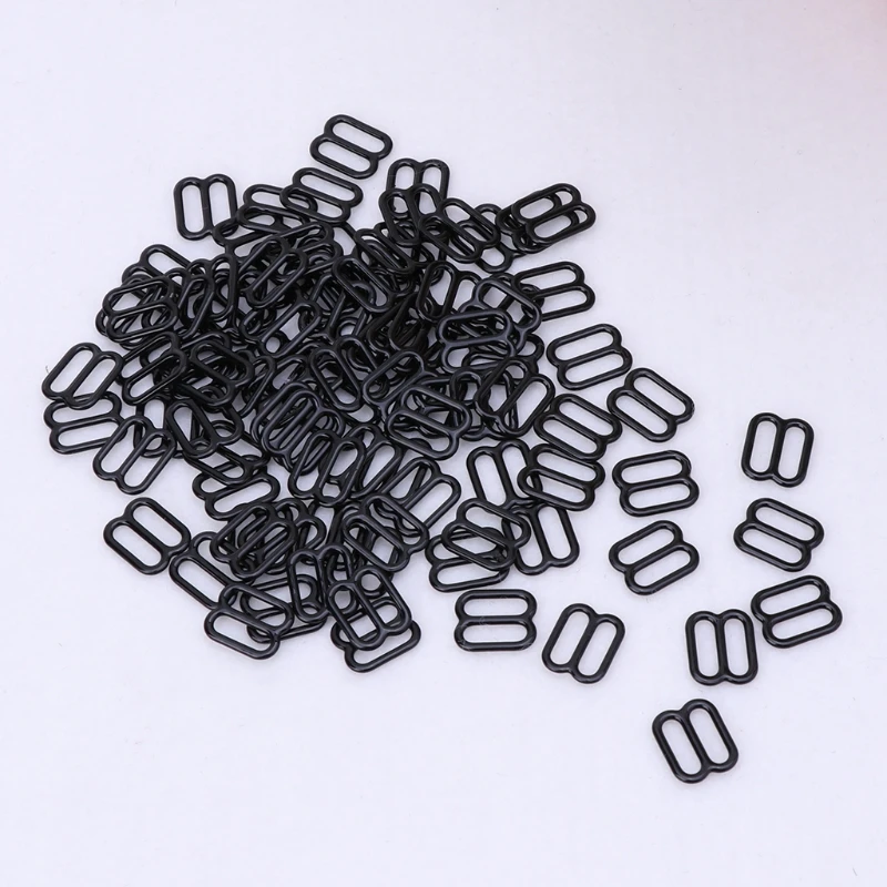 100pcs Metal Lingerie Adjustable Sewing Bra Sliders Rings Buckles DIY 6mm-15mm 