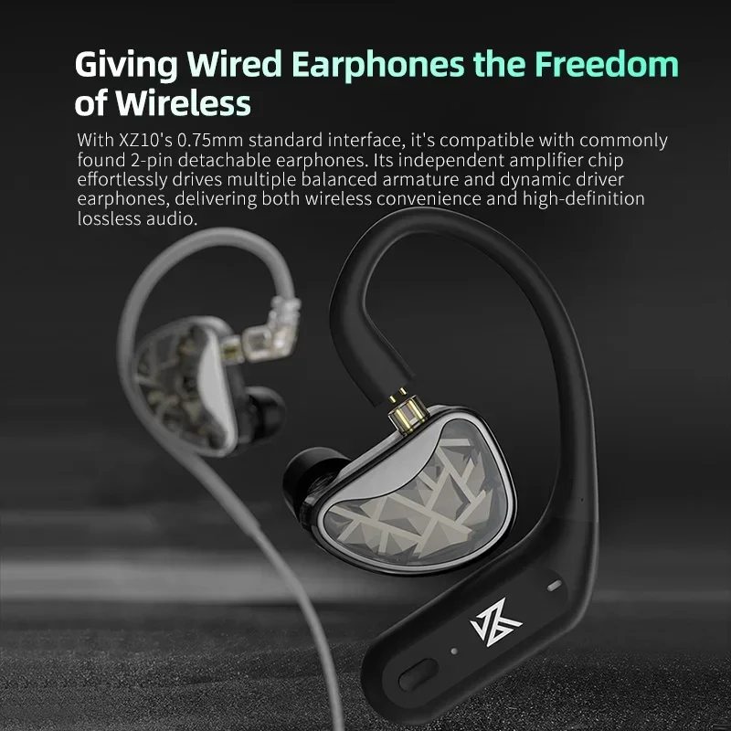 KZ XZ10 Bluetooth 5.3 Наушники Ушной крючок с кабелем AptX/sbc/aac с чехлом для зарядки для ZS10PRO ZSNPRO Castor ZAR ZAS ZEXPRO