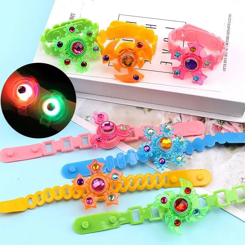 5Pcs New Children's Light-emitting Rotating Bracelet Toys Creative Flash Rotating Gyro Watch Kindergarten Birthday Gifts Toys