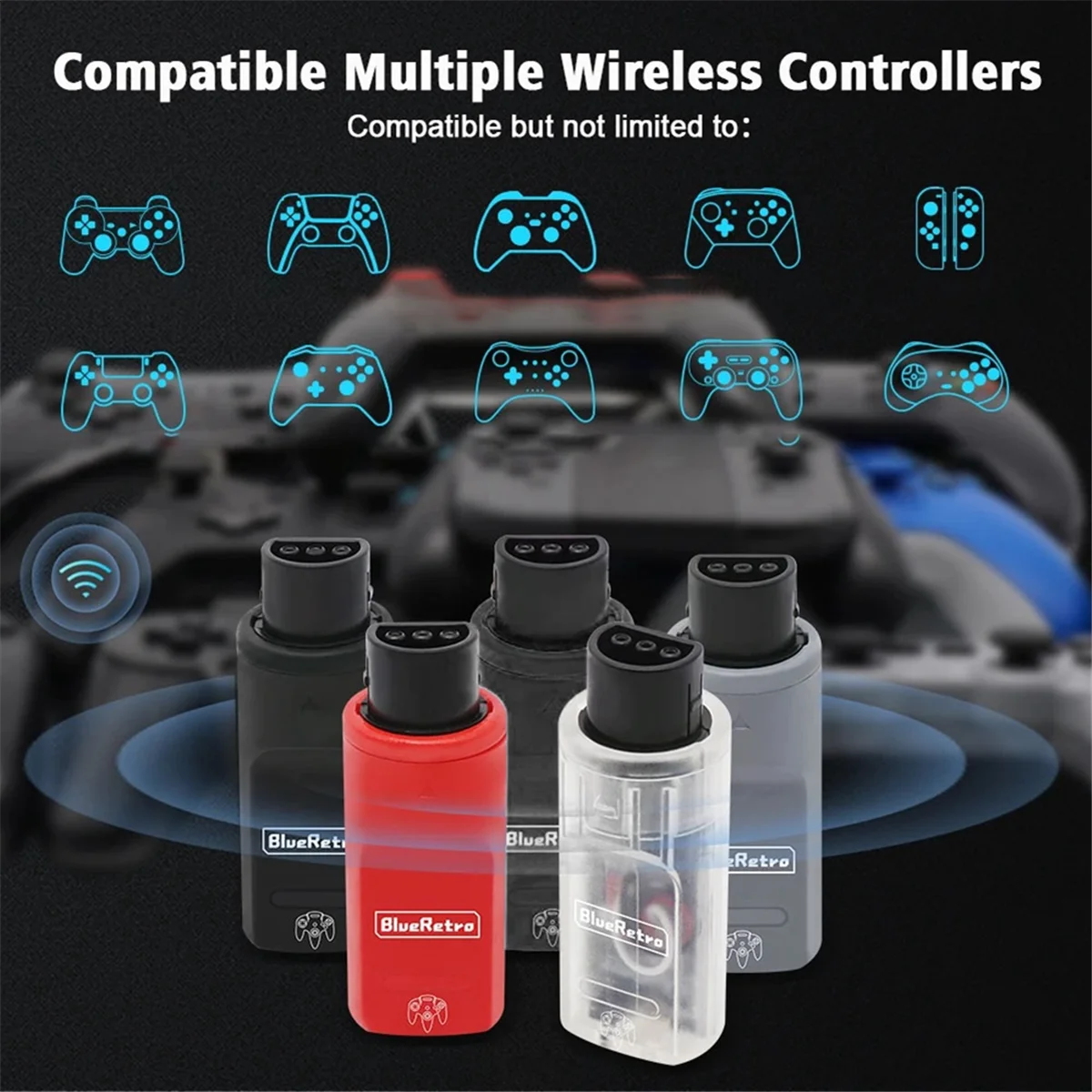 Wireless Game Controllers Adapter for Nintendo 64 Console for PS3/PS4/PS5 Nintendo Switch Game Controllers Black Rich