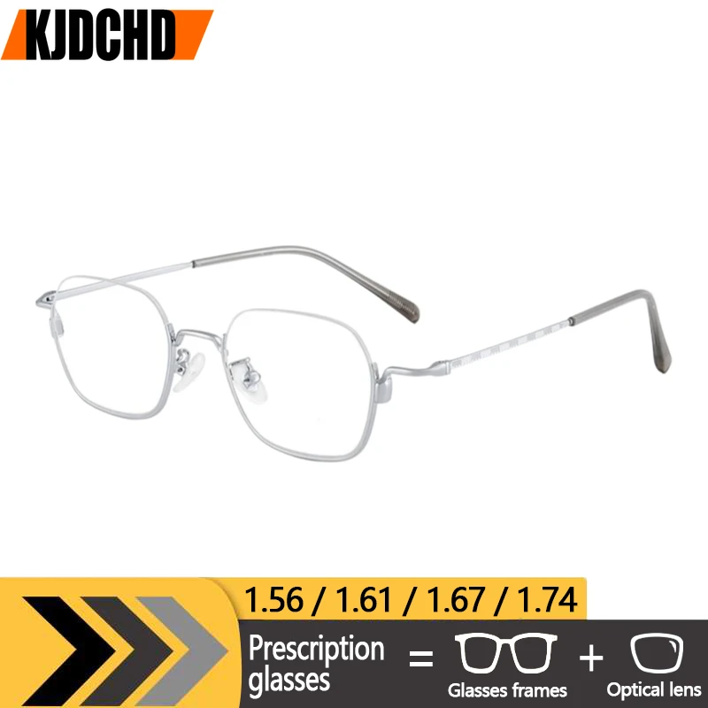 KJDCHD 2025 New Design Unisex Retro Half Frames Glasses Computer Progressive Prescription Glasses Photochromic Myopia Eyeware