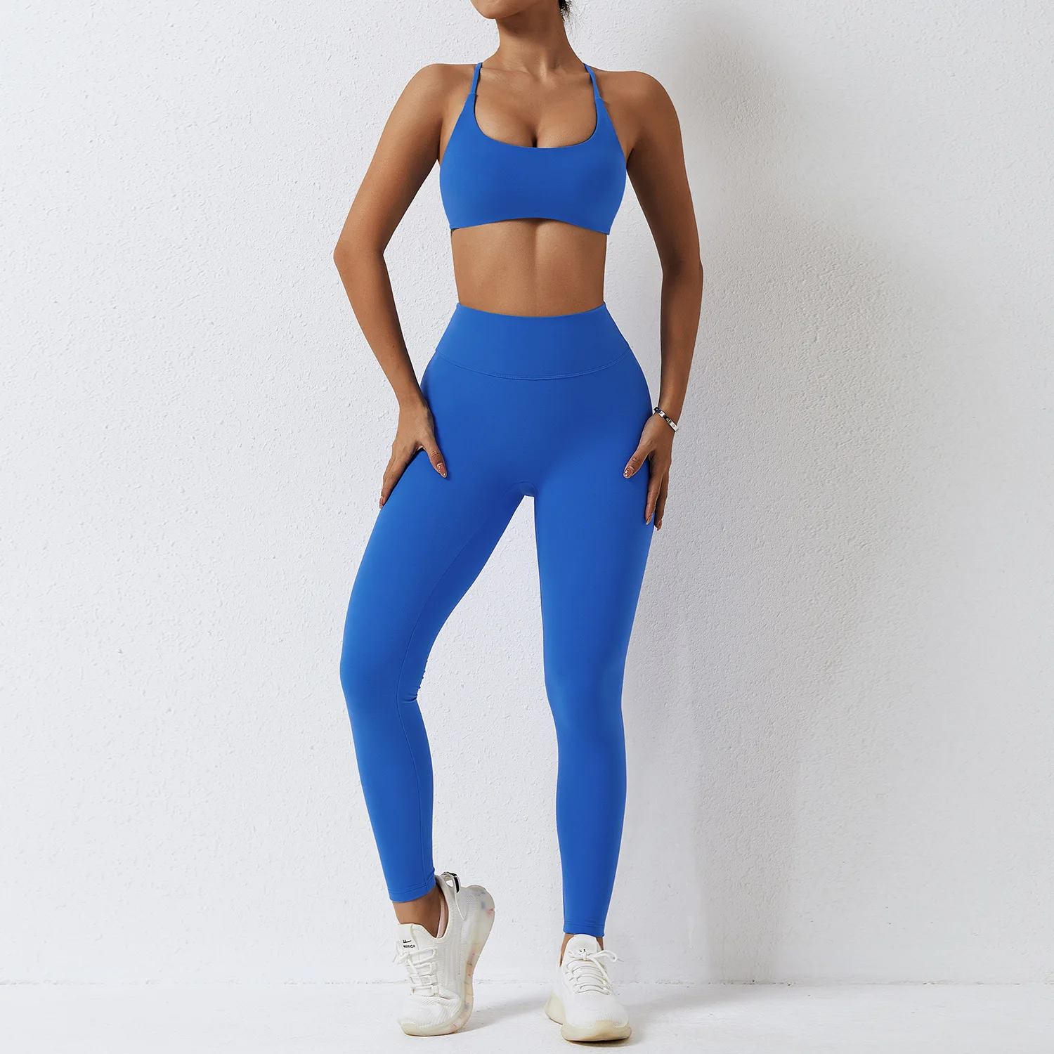 Conjunto de Yoga para mujer, ropa de gimnasio de 2 piezas, ropa de realce, Leggings de cintura alta, pantalones cortos de Fitness, Sujetador