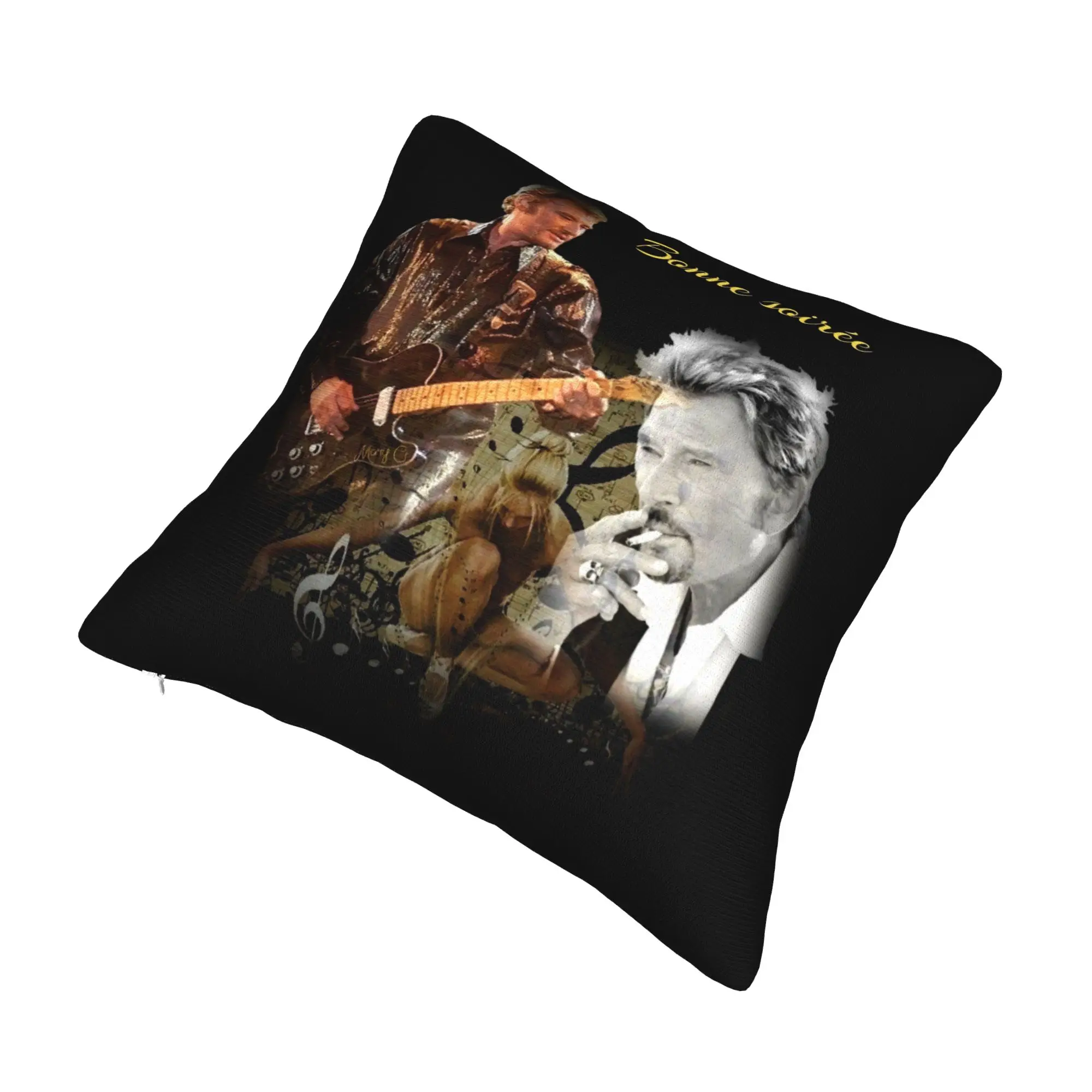 Johnny Hallyday Cushion Cover 40x40cm France Singer Rock Star Soft Nordic Pillow Case Home Decor