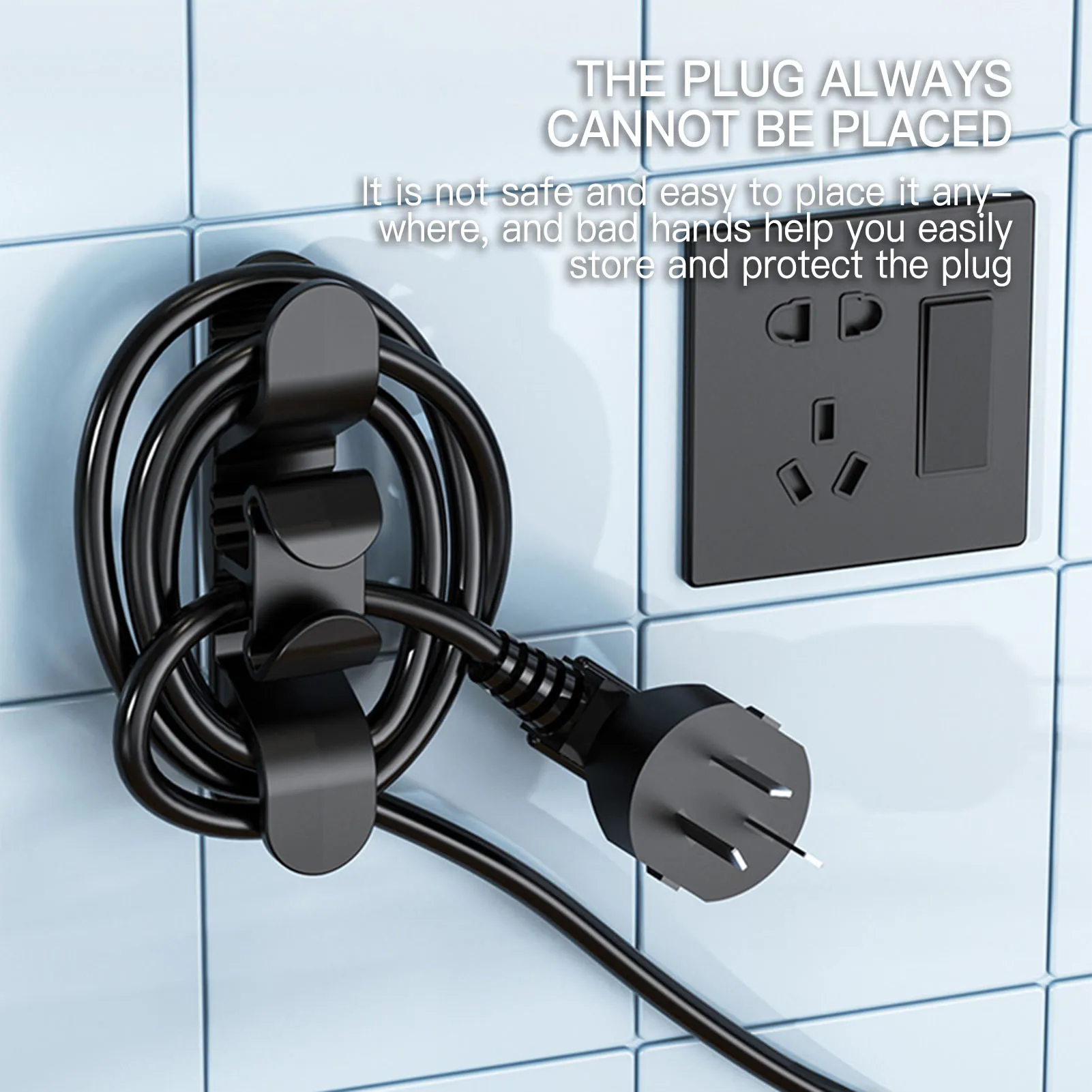 2/4PCS Household Kitchen Storage Wire Winder Traceless Plug Fixed Power Cord Organizer Cable Management Home Storage Tools