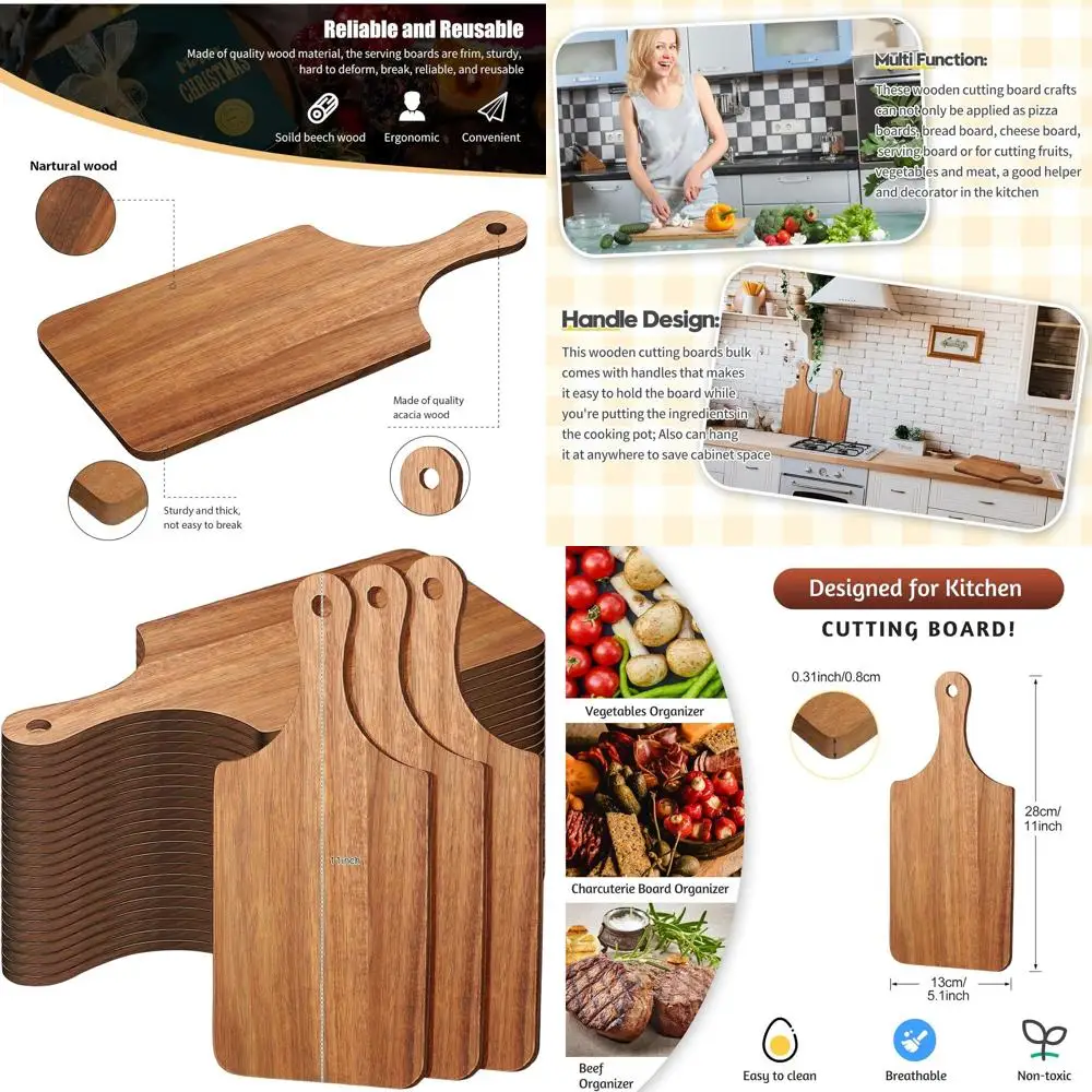 

Набор из 24 мини-досок из акации, 11x5 дюймов, идеально подходит для гравировки, свадьбы и подарков на новоселье.