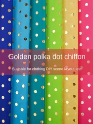 Golden Polka Dot Chiffon Fabric High-grade Printing Scene Decoration Background Fabric Draped Dress Clothing Fabrics