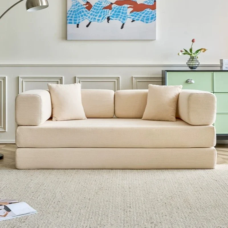 CXX fabric sofa small apartment folding dual-purpose removable and washable module combination sofa bed
