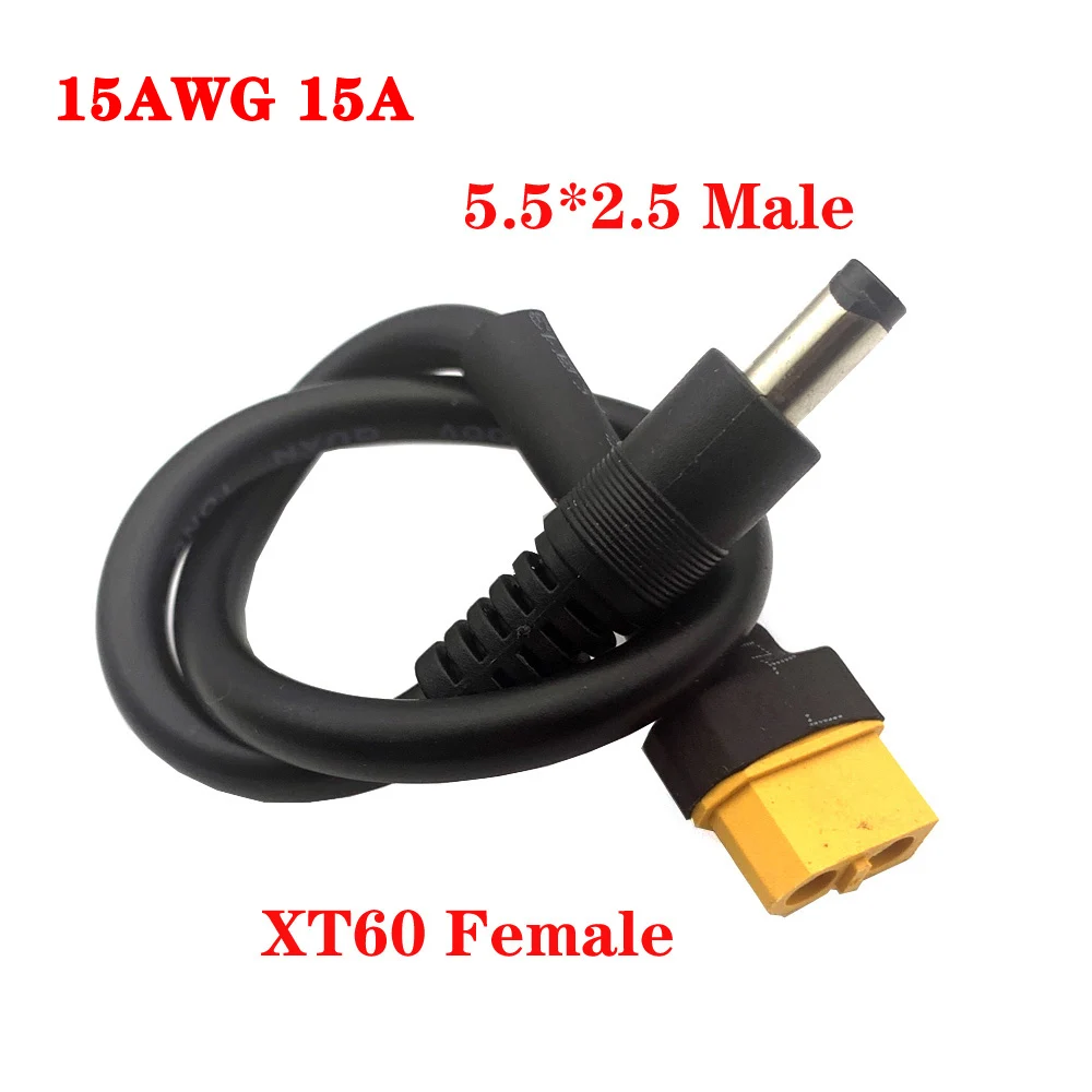 XT60 Male/Female To DC 5.5*2.1 5.5x2.5mm Charging Adapter Converting Wire 10A/15A 5521 5525 Conversion Plug Connector Cable