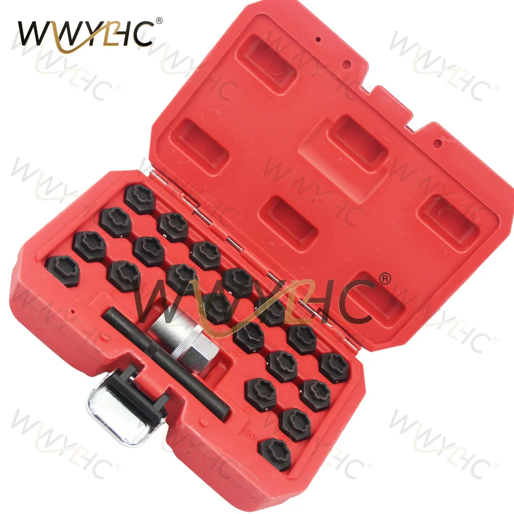 22Pc Wheel Locking Nut Key Socket Sets For  1 3 5 6 & 7 Series 1/2