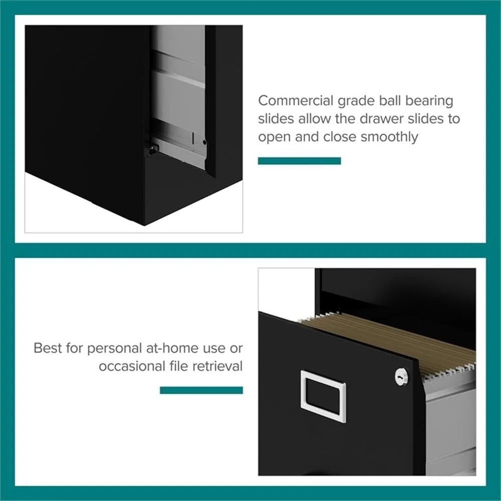 Hirsh 22" Deep 2 Drawer Metal File Cabinet with Ball Bearing Slides