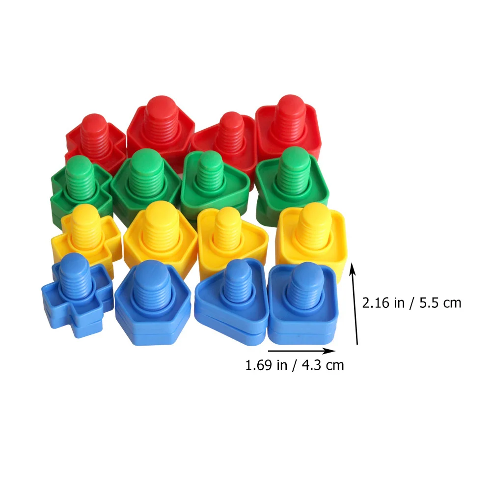 16-parowa zabawka śrubowa Zabawka Dopasowana kolorystycznie Zabawki dla dzieci Nakrętka Plastikowa Wczesna nauka Edukacyjna Dziecko Dzieci