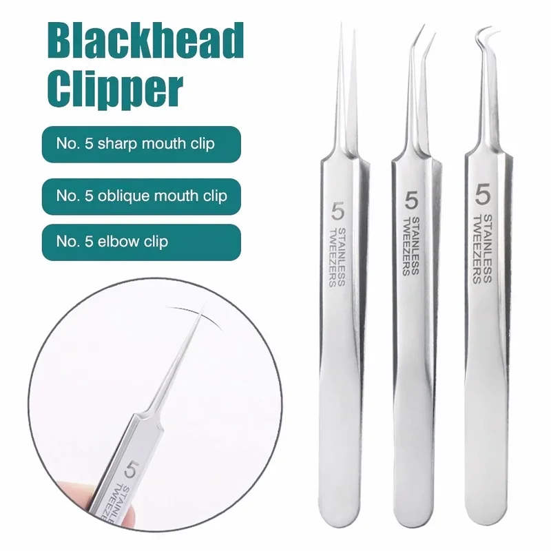 German Ultra-fine No.5 Cell Pimples Blackhead Clip 0.1mm Blackhead Remover Tweezers Black Dots Pore Cleaner Acne Needle Tool