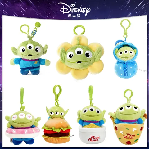 Disney Toy Story Alien Cute Kawaii Tre occhi Ragazzo Ciondolo in peluche Borsa da scuola Zaino Portachiavi con ciondolo Peluche Regalo di compleanno