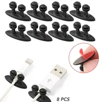 Multifuction Black Car Charging Line Clamp Cable Clips 8pcs Car Wire USB Cable Holder Tie Clip Fixer Headphone Cable Organizer